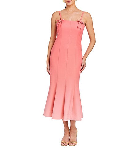 Mestiza New York Calista Ombre Square Neck Sleeveless Bow Midi Dress