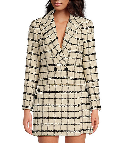 Mestiza New York Priscilla Notch Lapel Collar Long Sleeve Button Front Double Breasted Coordinating Blazer Jacket