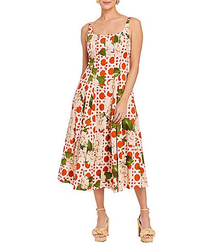 Mestiza New York Yvette Reversible Square Neck Sleeveless Midi Dress