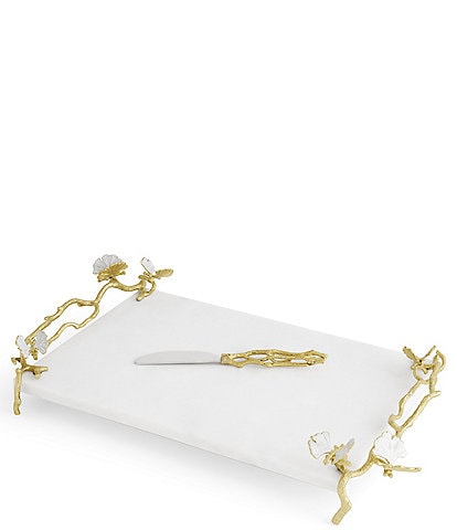 Michael Aram Butterfly Ginkgo Gold Collection Cheese Board with Spreader