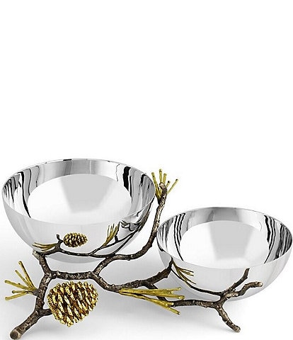 Michael Aram Pine Cone Double Bowl