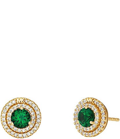 Michael Kors 14K Gold-Plated Pav Halo Stud Earrings