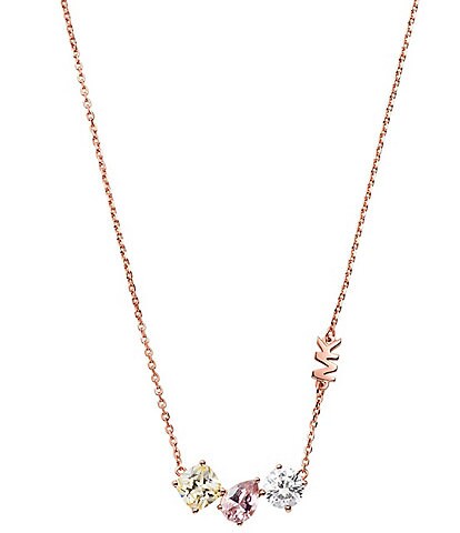 Michael Kors 14K Rose Gold-Plated Sterling Silver Cluster Short Pendant Necklace