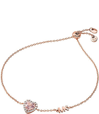 Michael Kors 14K Rose Gold-Plated Heart-Cut Slider Bracelet