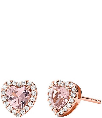 Michael Kors 14K Rose Gold-Plated Heart-Cut Stud Earrings