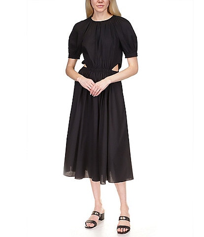 Michael Kors A-Line Side Cutout Midi Dress