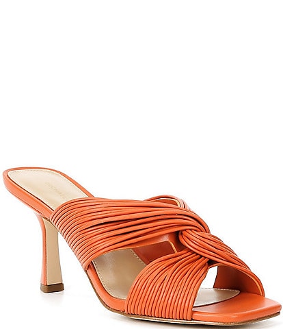 Michael Kors Alessia Nappa Leather Knotted Slide Sandals