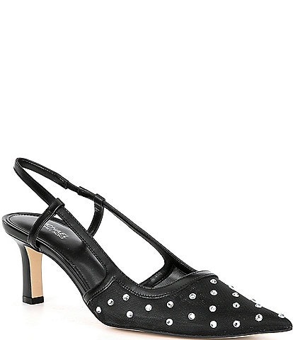 Michael Kors Alora Rhinestone Mesh Slingback Pumps