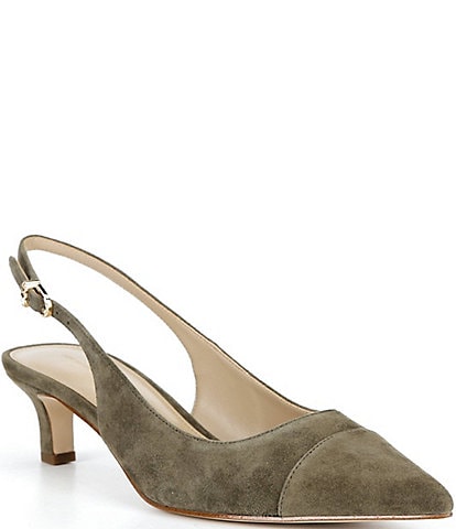 Michael Kors Amara Suede Cap Toe Slingback Pumps