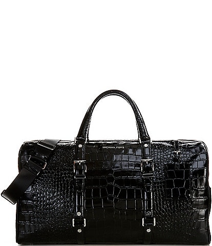 Michael Kors Bedford Travel Extra-Large Metallic Crocodile Embossed Leather Weekender Bag