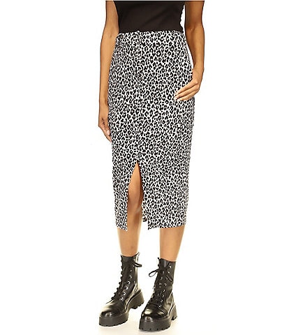Michael Kors Cheetah Print Utility Midi Skirt