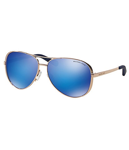 Michael Kors Chelsea Flash Mirror Metal Aviator Sunglasses