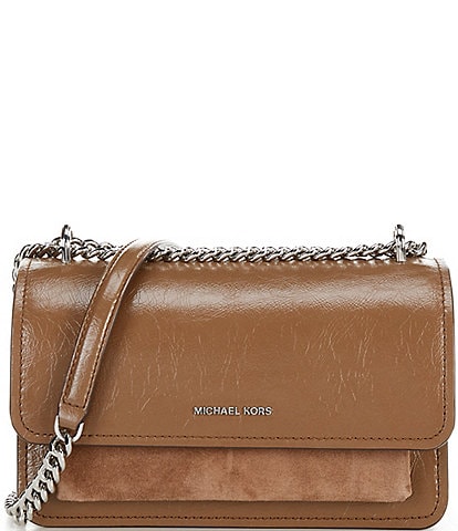 Michael Kors Claire Large Silver Metal Shoulder Bag