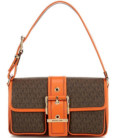 Michael Kors Colby Medium Buckled Contrast Trim Shoulder Bag