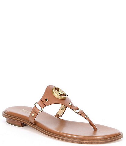 Michael Kors Conway Leather Logo Hardware Sandals