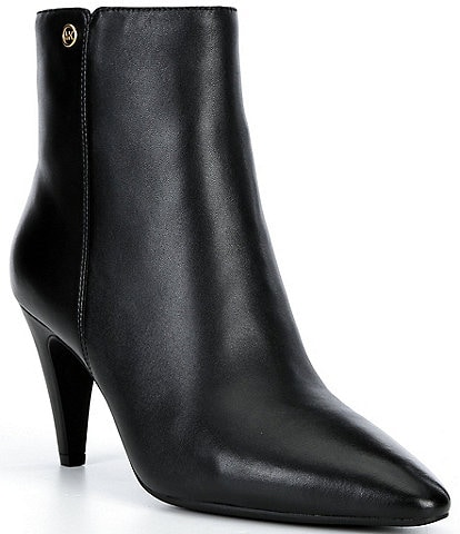 Michael Kors Daniela Heeled Leather Pointed Toe Booties