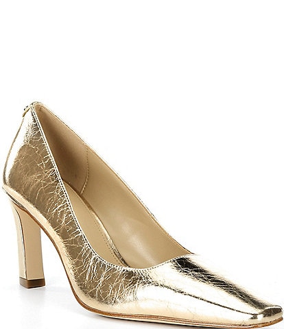 Michael Kors Darrah Metallic Crush Leather Pumps