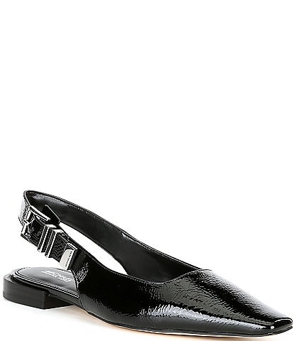 Michael Kors Darrington Crinkle Patent Leather Slingback Flats