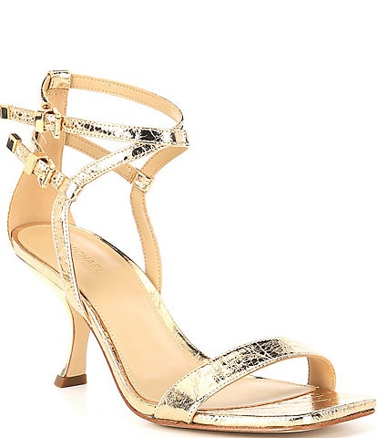 Michael Kors Darrington Metallic Leather Mid Dress Sandals