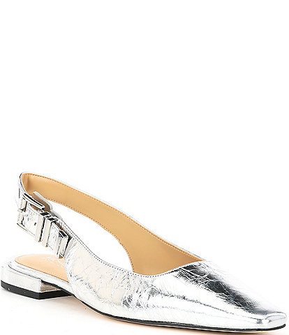 Michael Kors Darrington Metallic Leather Slingback Flats