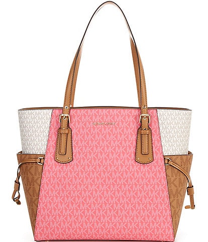 Michael Kors light pink pebbled leather zip top shoulder strap purse tote  bag | Purses, Bags, Leather