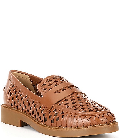 Michael Kors Eden Woven Leather Penny Loafers