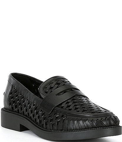 Michael Kors Eden Woven Leather Penny Loafers