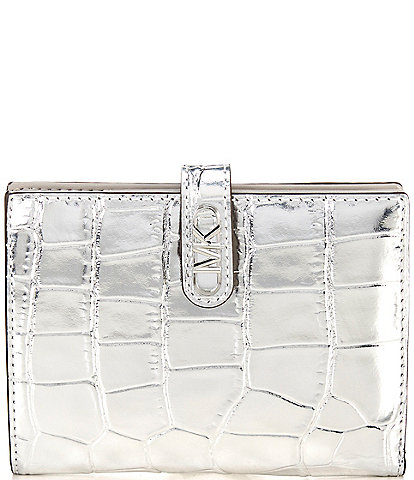 Michael Kors Empire Crocodile Embossed Leather Passport Wallet