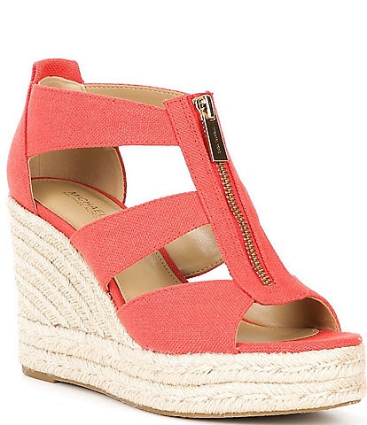 Michael Kors Etta Fabric Platform Wedge Espadrille Sandals