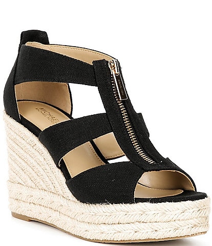 Michael Kors Etta Fabric Platform Wedge Espadrille Sandals