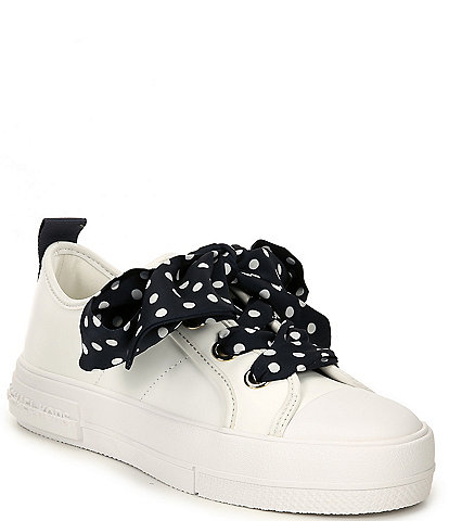 Michael Kors Evy Ribbon Lace Up Leather Sneakers