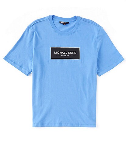 Michael Kors Short Sleeve Logo T Shirt Blue  Mainline Menswear United  States
