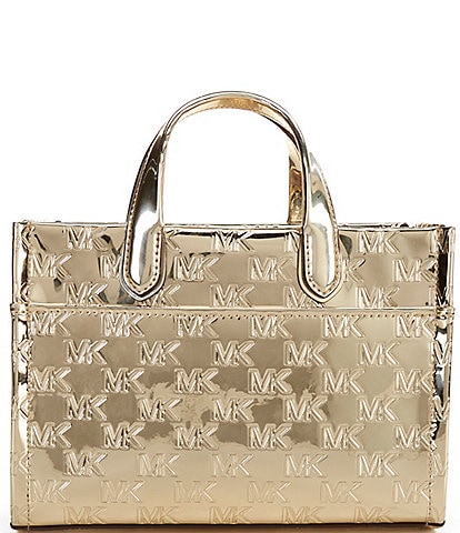 Michael Kors Gigi MK Facet Logo Small Messenger Metallic Bag