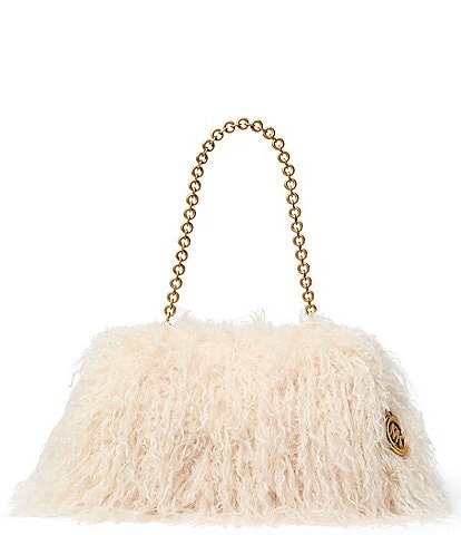 Michael Kors Goldie Large Cloud Sherling Frame Clutch Bag