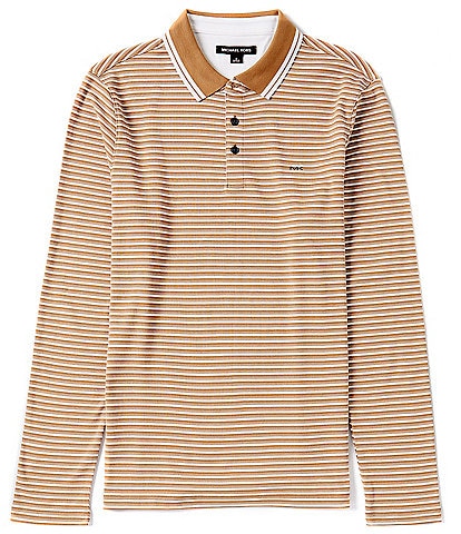 Michael Kors Greenwich Stripe Long Sleeve Polo Shirt