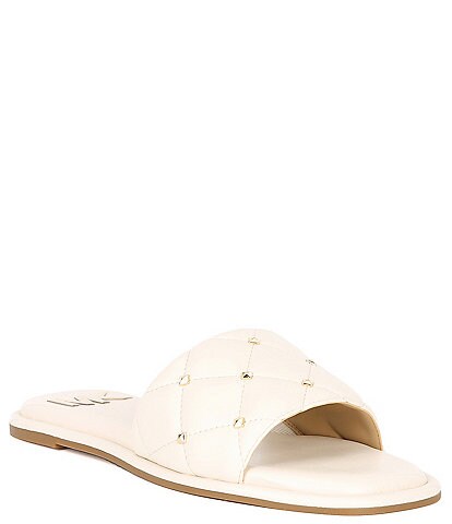 Michael Kors Hayworth Quilted Studded Slide Sandals