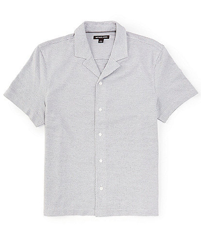 Michael Kors Jacquard Short Sleeve Woven Camp Shirt