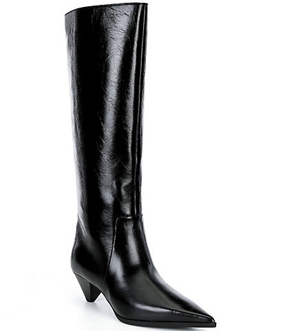 Michael Kors Jayla Leather Kitten Heel Tall Boots