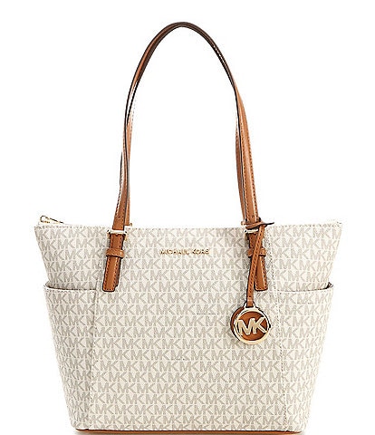 mk white and brown bag