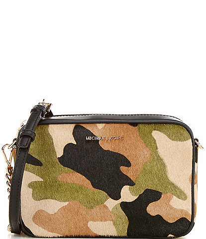 Michael Kors Jet Set Medium Camera Smokey Olive Multi Color Crossbody Bag