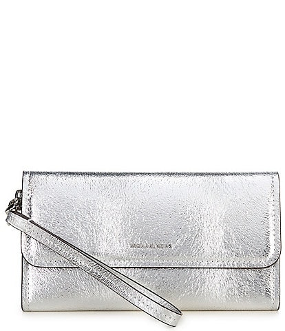 Michael Kors Jet Set Medium Metallic Flap Double Zip Wristlet