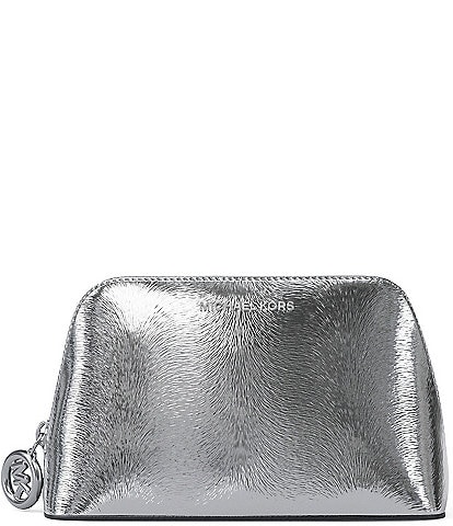 Michael Kors Jet Set Medium Metallic Haircalf Embossed Charm Travel Pouch