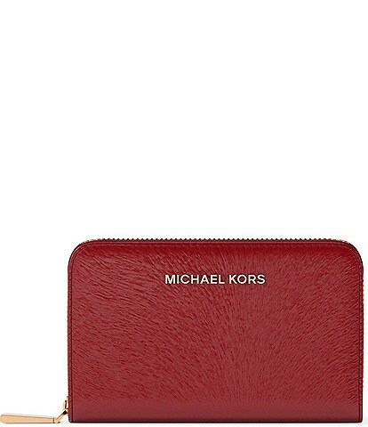 Michael Kors Jet Set Small Patent Hair Embossed Zip Around Card Case