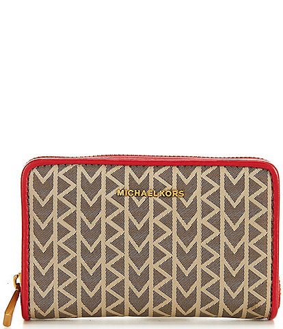 Michael Kors Jet Set Small Zip Around Nylon Card Case