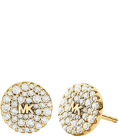 Michael Kors Kors Brilliance Pave Logo Stud Earrings