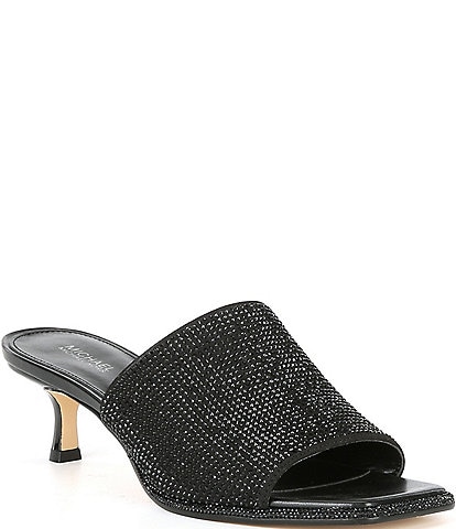 Michael Kors Lara Rhinestone Kitten Heel Dress Slides