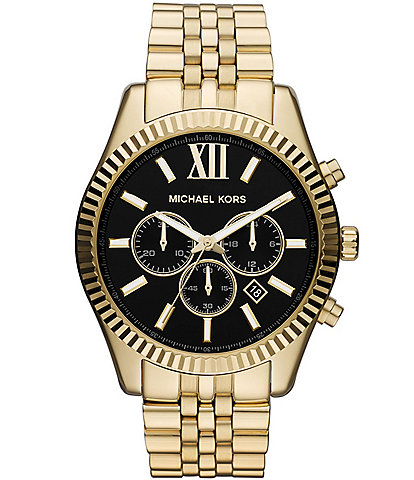 Michael Kors Lexington Gold Stainless Steel Chronograph Watch
