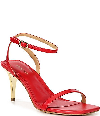 Michael Kors Liana Mid Leather Ankle Strap Stiletto Dress Sandals