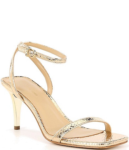 Michael Kors Liana Vachetta Leather Ankle Strap Stiletto Dress Sandals