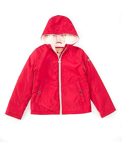 Michael Kors Little Girls 4-6X Long Sleeve Plush-Lined Hooded Rain Jacket